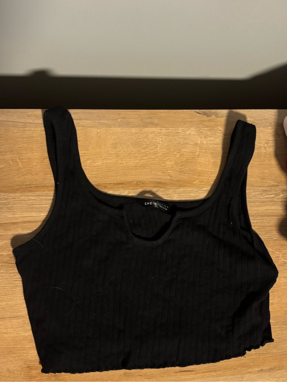SHEIN Black Ribbed Crop Tank